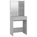 vidaXL szürke sonoma színű LED-es fésülködőasztal 60 x 40 x 140 cm