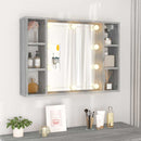 vidaXL szürke sonoma színű tükrös szekrény LED-ekkel 76 x 15 x 55 cm