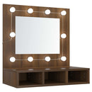 vidaXL barna tölgy színű tükrös szekrény LED-ekkel 60 x 31,5 x 62 cm