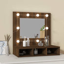 vidaXL barna tölgy színű tükrös szekrény LED-ekkel 60 x 31,5 x 62 cm