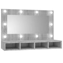 vidaXL szürke sonoma színű tükrös szekrény LED-ekkel 90 x 31,5 x 62 cm