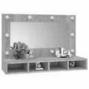 vidaXL szürke sonoma színű tükrös szekrény LED-ekkel 90 x 31,5 x 62 cm