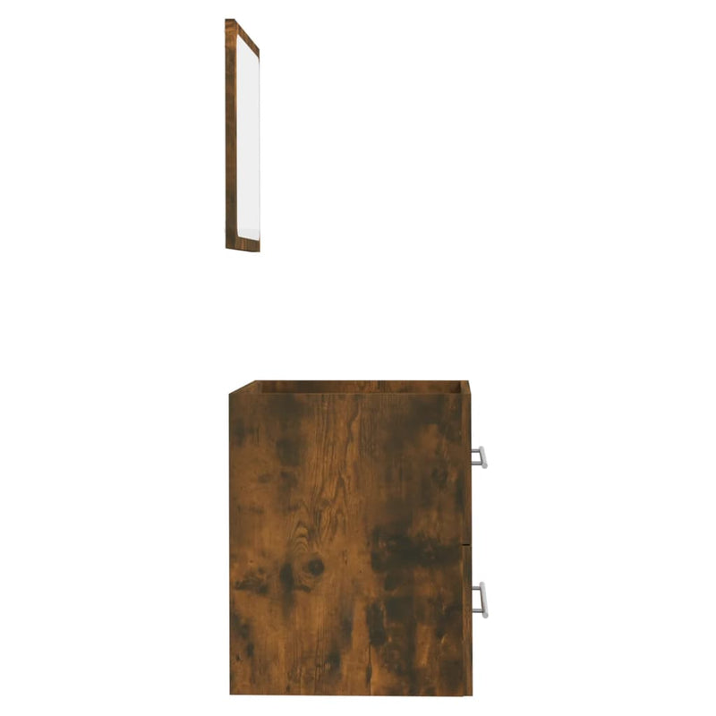 vidaXL füstös tölgy színű tükrös fürdőszobaszekrény 41 x 38,5 x 48 cm