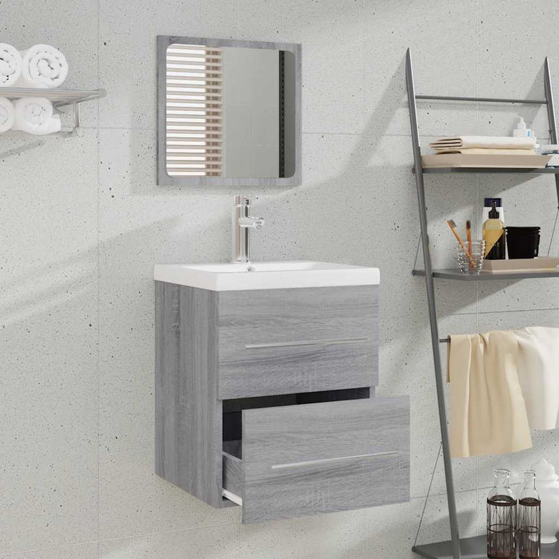 vidaXL szürke sonoma színű tükrös fürdőszobaszekrény 41 x 38,5 x 48 cm