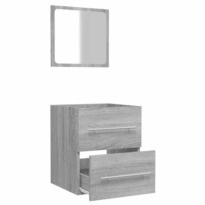 vidaXL szürke sonoma színű tükrös fürdőszobaszekrény 41 x 38,5 x 48 cm