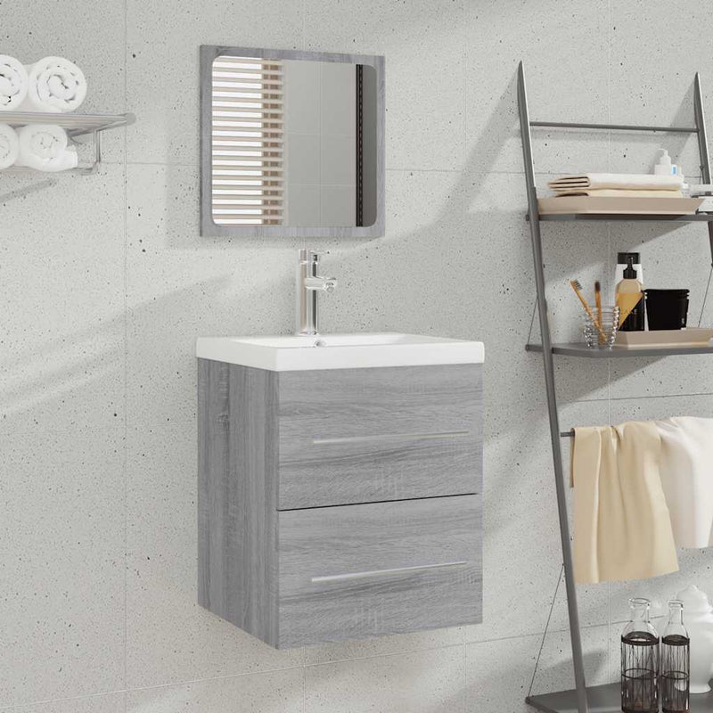 vidaXL szürke sonoma színű tükrös fürdőszobaszekrény 41 x 38,5 x 48 cm
