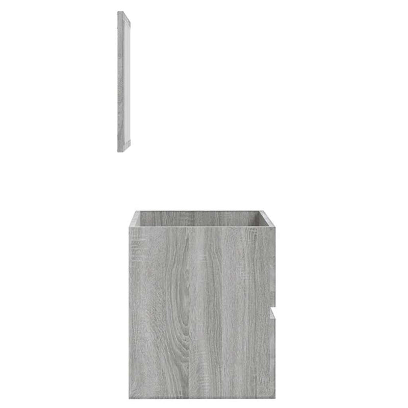 vidaXL szürke sonoma színű szerelt fa fürdőszobaszekrény tükörrel