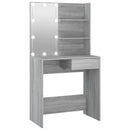 vidaXL szürke sonoma színű LED-es fésülködőasztal 74,5 x 40 x 141 cm