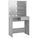 vidaXL szürke sonoma színű LED-es fésülködőasztal 74,5 x 40 x 141 cm