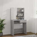 vidaXL szürke sonoma színű LED-es fésülködőasztal 74,5 x 40 x 141 cm