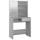 vidaXL szürke sonoma színű LED-es fésülködőasztal 74,5 x 40 x 141 cm