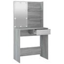 vidaXL szürke sonoma színű LED-es fésülködőasztal 74,5 x 40 x 141 cm