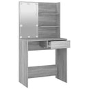 vidaXL szürke sonoma színű LED-es fésülködőasztal 74,5 x 40 x 141 cm