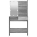 vidaXL szürke sonoma színű LED-es fésülködőasztal 74,5 x 40 x 141 cm