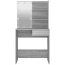 vidaXL szürke sonoma színű LED-es fésülködőasztal 74,5 x 40 x 141 cm