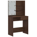 vidaXL barna tölgyszínű LED-es fésülködőasztal 74,5 x 40 x 141 cm