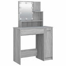 vidaXL szürke sonoma LED-es fésülködőasztal 86,5 x 35 x 136 cm