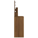 vidaXL barna tölgyszínű LED-es fésülködőasztal 86,5 x 35 x 136 cm