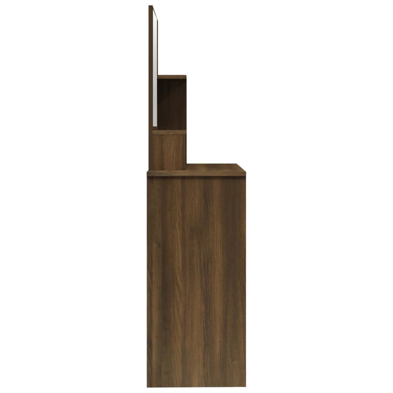 vidaXL barna tölgy színű fésülködőasztal tükörrel 86,5 x 35 x 136 cm