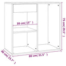 vidaXL füstös tölgy színű szerelt fa pipereszekrény 80 x 40 x 75 cm