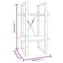 vidaXL 2 szintes szürke sonoma szerelt fa könyvszekrény 40x30x70 cm