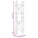 vidaXL 4 szintes szürke sonoma szerelt fa könyvszekrény 40x30x140 cm