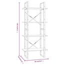 vidaXL 4 szintes szürke sonoma szerelt fa könyvszekrény 60x30x140 cm