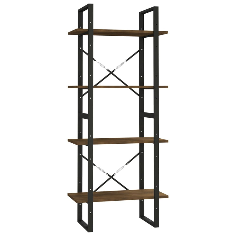 vidaXL 4 szintes barna tölgyszínű szerelt fa könyvszekrény 60x30x140cm