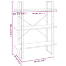vidaXL szürke sonoma színű szerelt fa könyvszekrény 80 x 30 x 105 cm