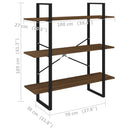 vidaXL barna tölgyszínű szerelt fa könyvszekrény 100 x 30 x 105 cm