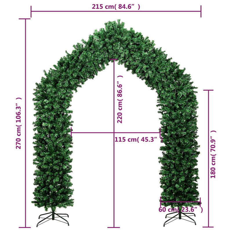 vidaXL zöld karácsonyfaboltív 270 cm