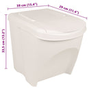 vidaXL 3 db fehér polipropilén rakásolható szemeteskuka 75 L