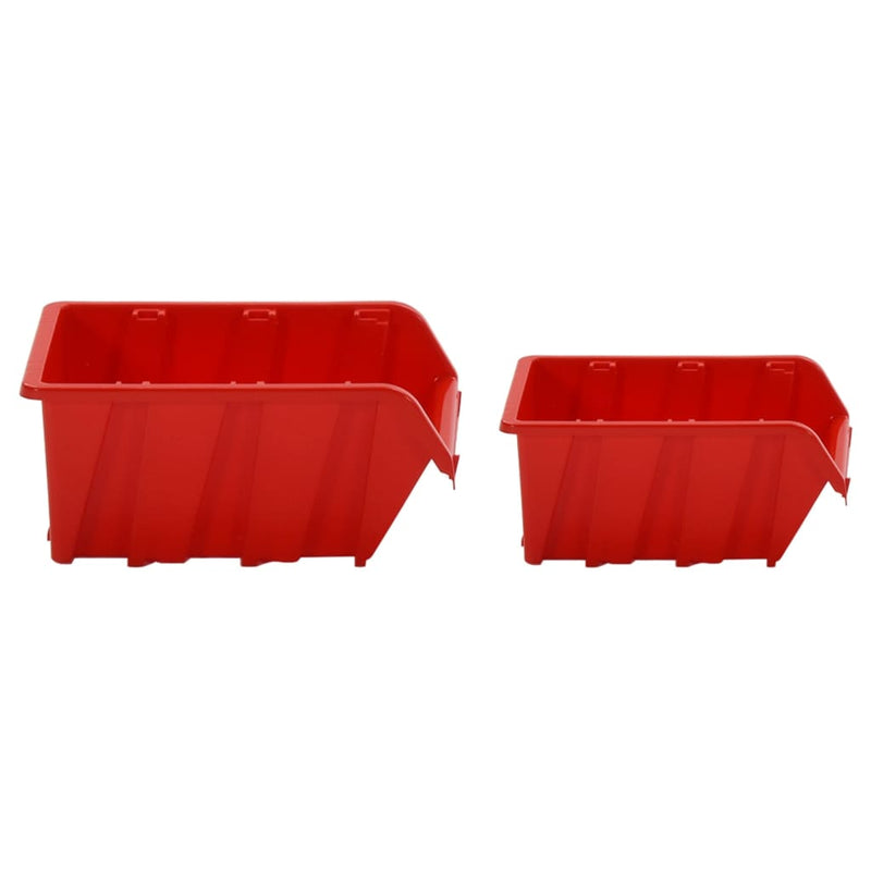 vidaXL 30 részes piros/fekete polipropilén műhelypolcszett 77 x 39 cm