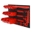 vidaXL 35 részes piros/fekete polipropilén műhelypolcszett 77 x 39 cm