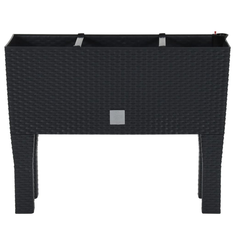 vidaXL antracitszürke polipropilén rattan kerti magaságyás 60x25x46 cm