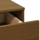 vidaXL mézbarna tömör fenyőfa fésülködőasztal szett tükörrel