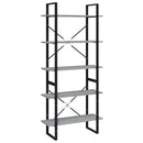 vidaXL 5 szintes szürke sonoma szerelt fa könyvszekrény 80x30x175 cm