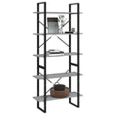 vidaXL 5 szintes szürke sonoma szerelt fa könyvszekrény 80x30x175 cm