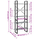 vidaXL 5 szintes szürke sonoma szerelt fa könyvszekrény 80x30x175 cm