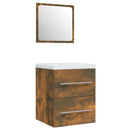 vidaXL füstös tölgy színű szerelt fa mosdószekrény beépített mosdóval