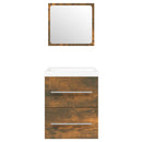 vidaXL füstös tölgy színű szerelt fa mosdószekrény beépített mosdóval