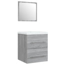 vidaXL szürke sonoma színű szerelt fa mosdószekrény beépített mosdóval