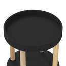 vidaXL 3 szintes fekete szerelt fa és tömör fenyőfa kocsi 38x38x82 cm