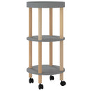 vidaXL 3 szintes szürke szerelt fa és tömör fenyőfa kocsi 38x38x82 cm