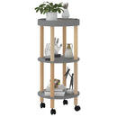 vidaXL 3 szintes szürke szerelt fa és tömör fenyőfa kocsi 38x38x82 cm