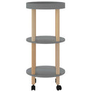 vidaXL 3 szintes szürke szerelt fa és tömör fenyőfa kocsi 38x38x82 cm