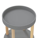 vidaXL 3 szintes szürke szerelt fa és tömör fenyőfa kocsi 38x38x82 cm