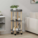 vidaXL 3 szintes szürke szerelt fa és tömör fenyőfa kocsi 38x38x82 cm