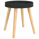 vidaXL 3 szintes fekete szerelt fa/tömör fenyőfa kisasztal 38x38x40 cm