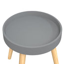 vidaXL 3 szintes szürke szerelt fa/tömör fenyőfa kisasztal 38x38x40 cm